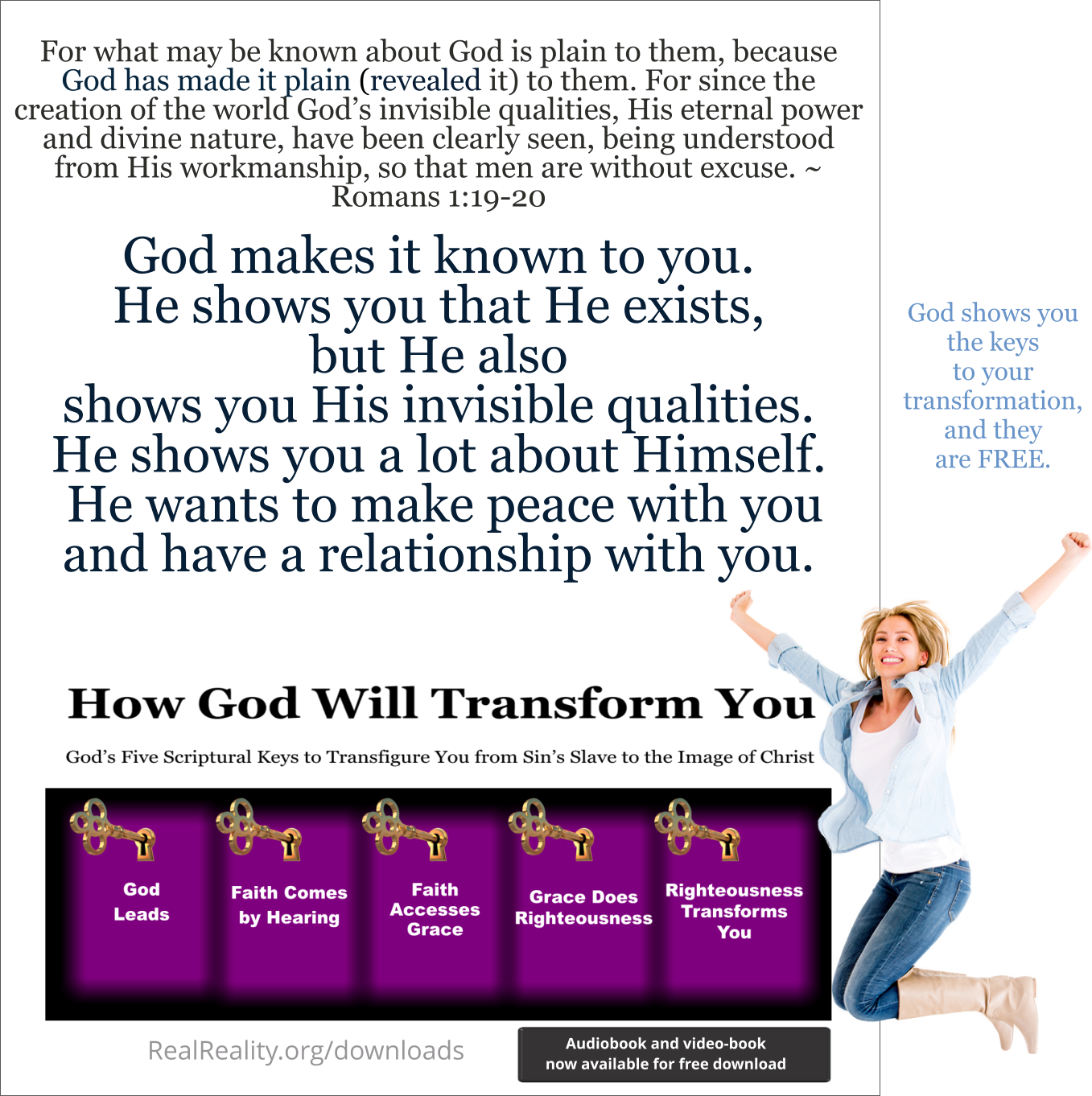 God makes it known to you. He shows you that He exists, but He also shows you His invisible qualities. He shows you a lot about Himself.