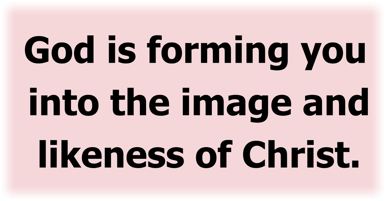 God is forming you into the image and likeness of Christ. 