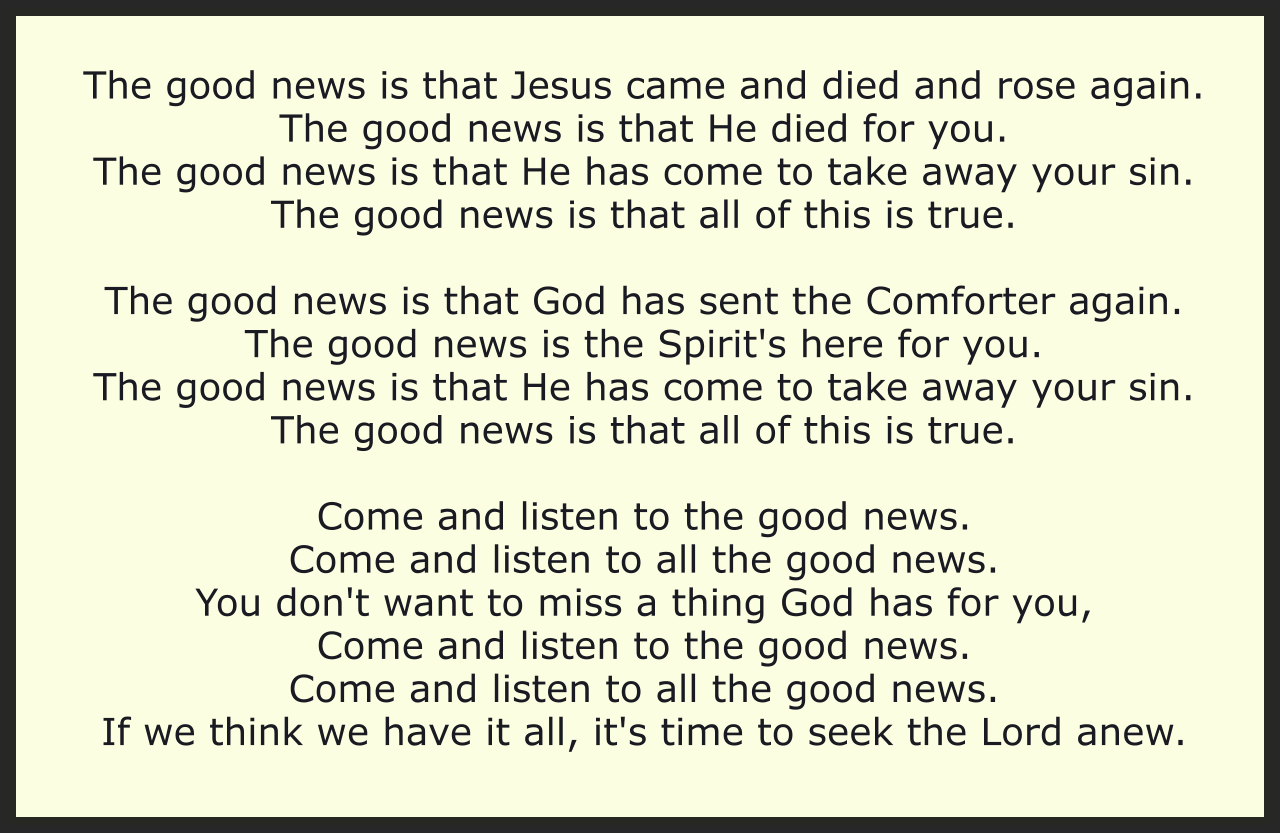 THE GOOD NEWS