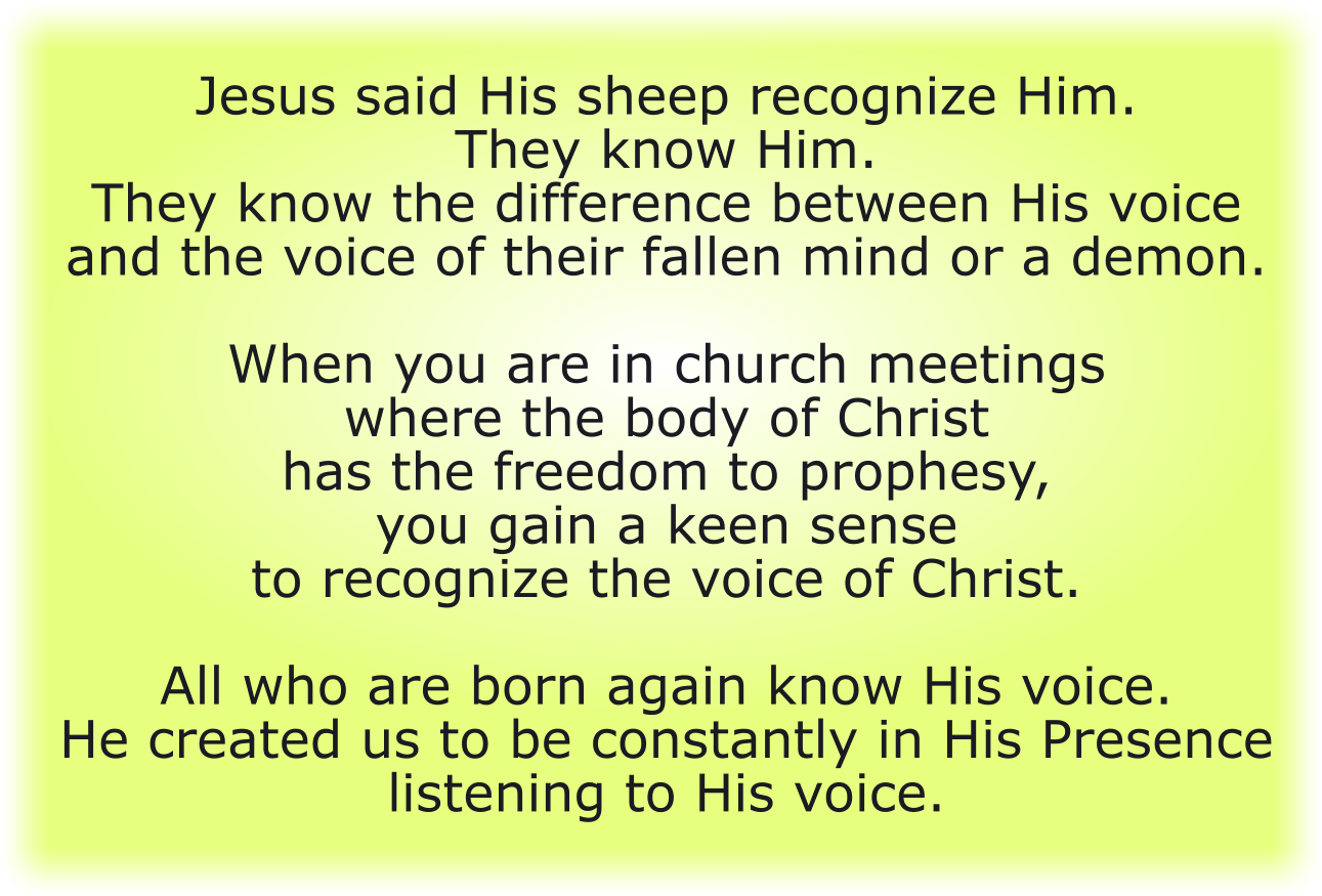 God created us to be constantly in His Presence listening to His voice