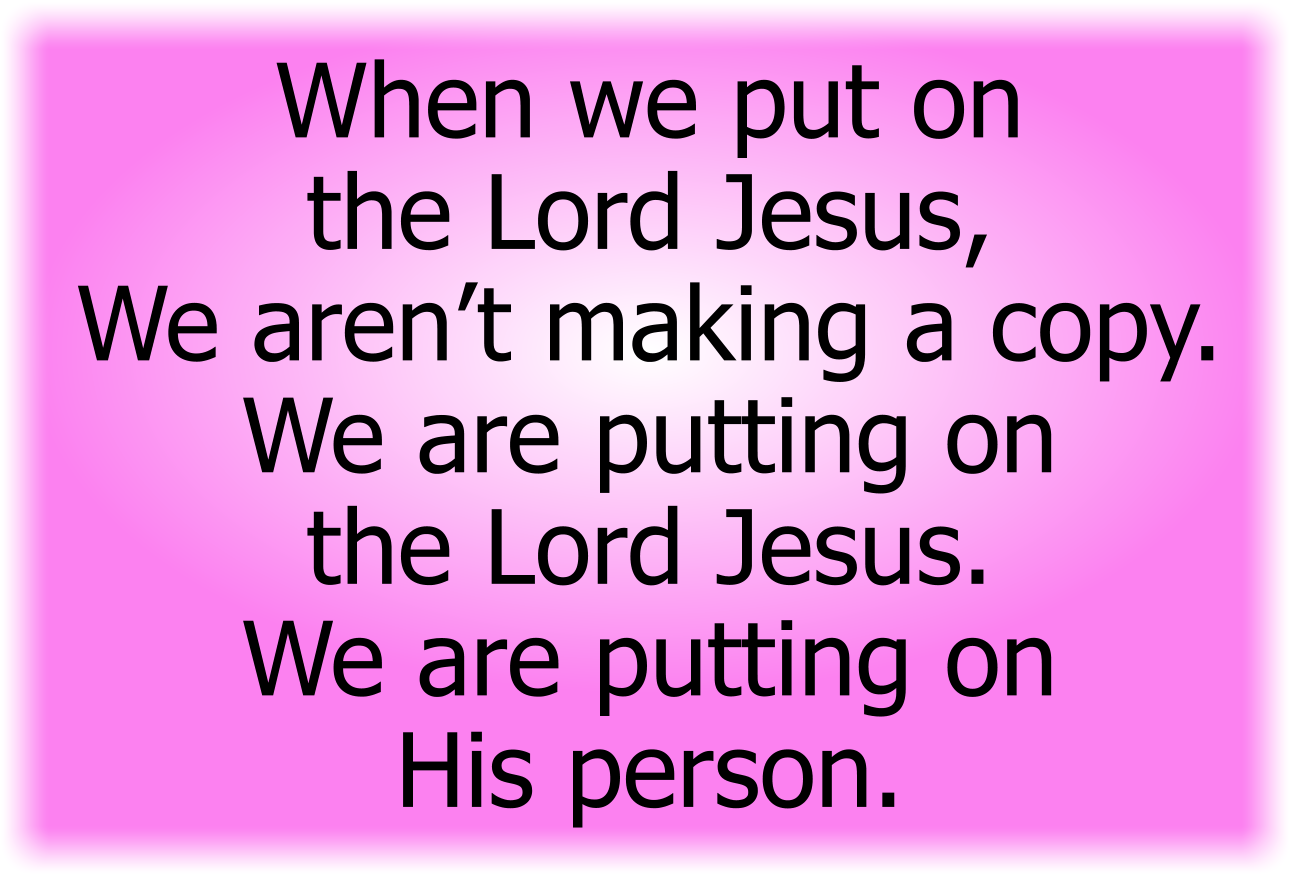 Putting on Christ has nothing to do with trying and everything to do with listening and yielding.