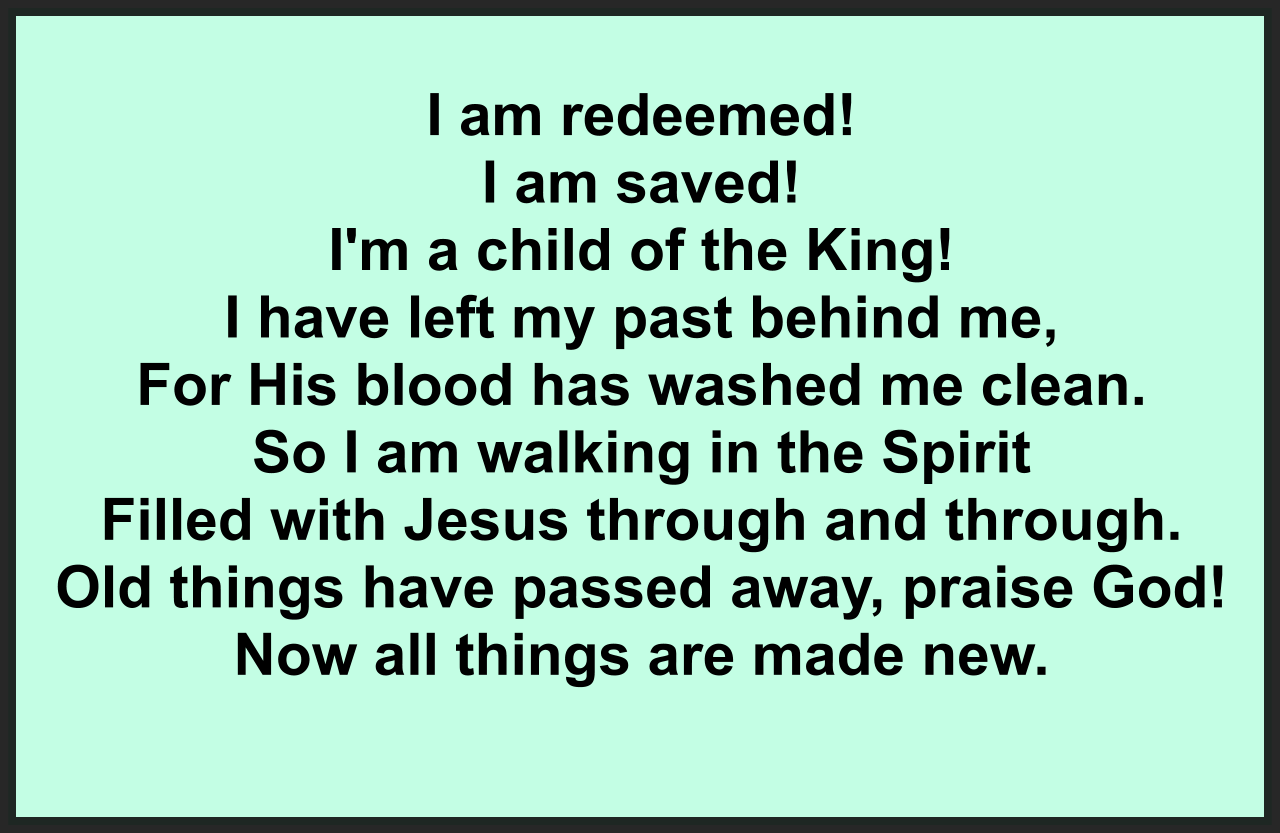 I AM REDEEMED!