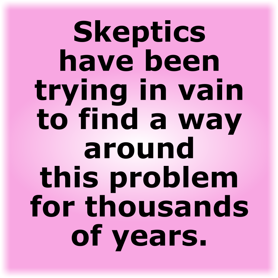 Skeptics have been trying in vain to find a way around this problem for thousands of years.