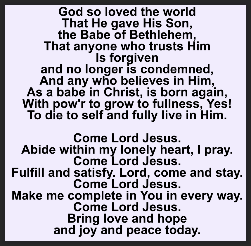 COME LORD JESUS