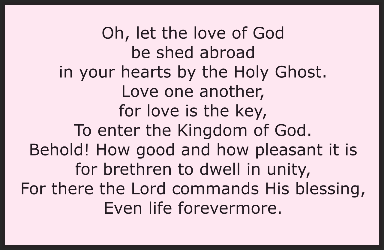 LET THE LOVE OF GOD