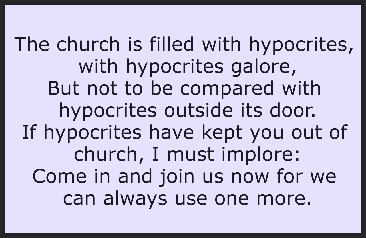 The Church Is Filled With Hypocrites