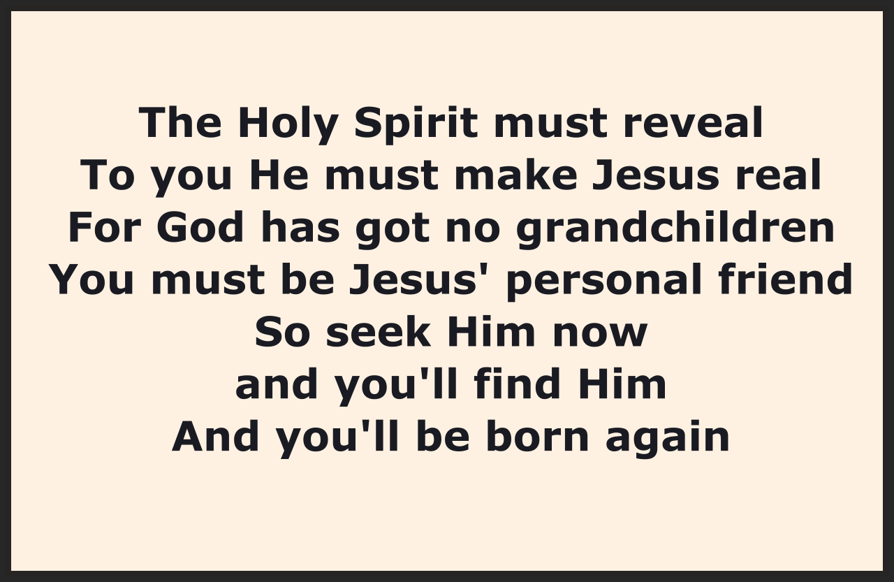THE HOLY SPIRIT MUST REVEAL