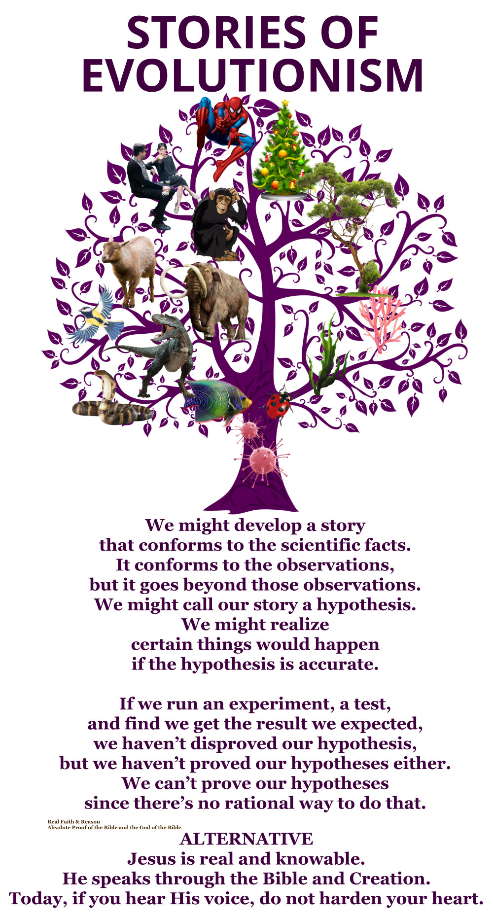 Stories of evolutionism: stories that conform to scientific facts but goes beyond those facts.