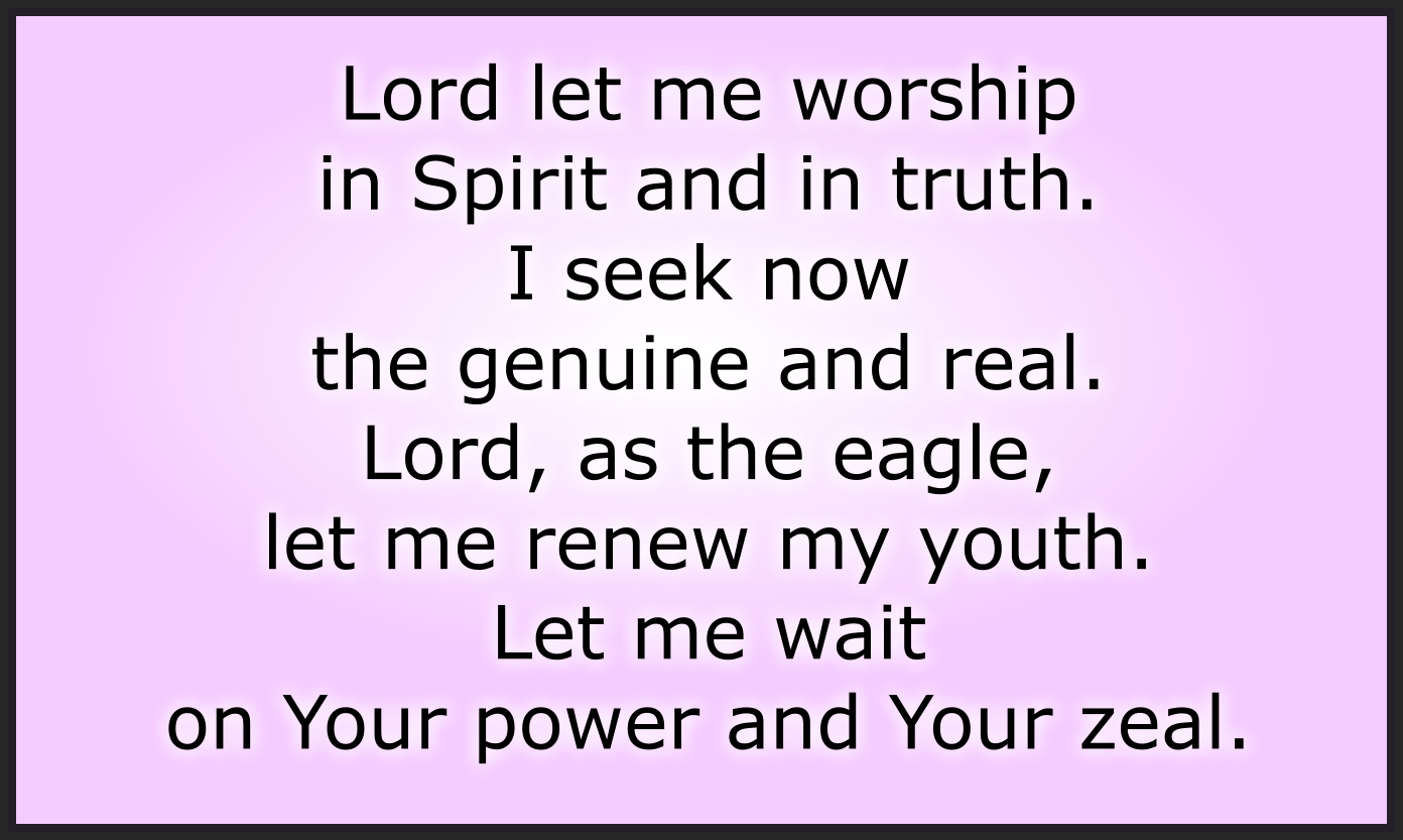 LORD, LET ME WORSHIP IN SPIRIT AND IN TRUTH