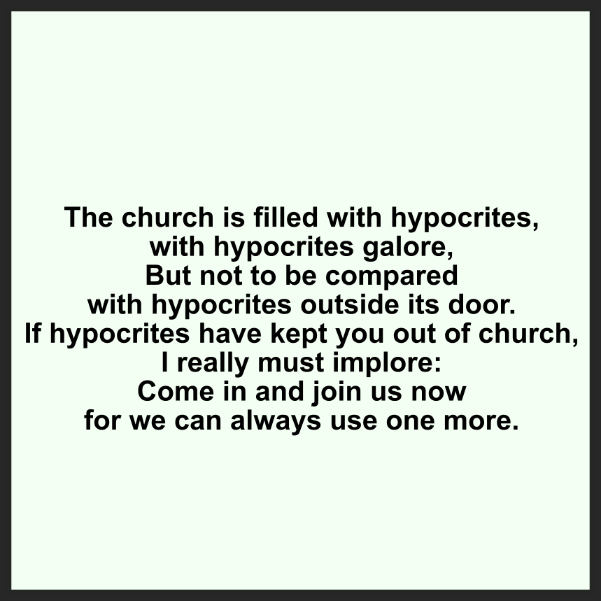 The Church Is Filled With Hypocrites
