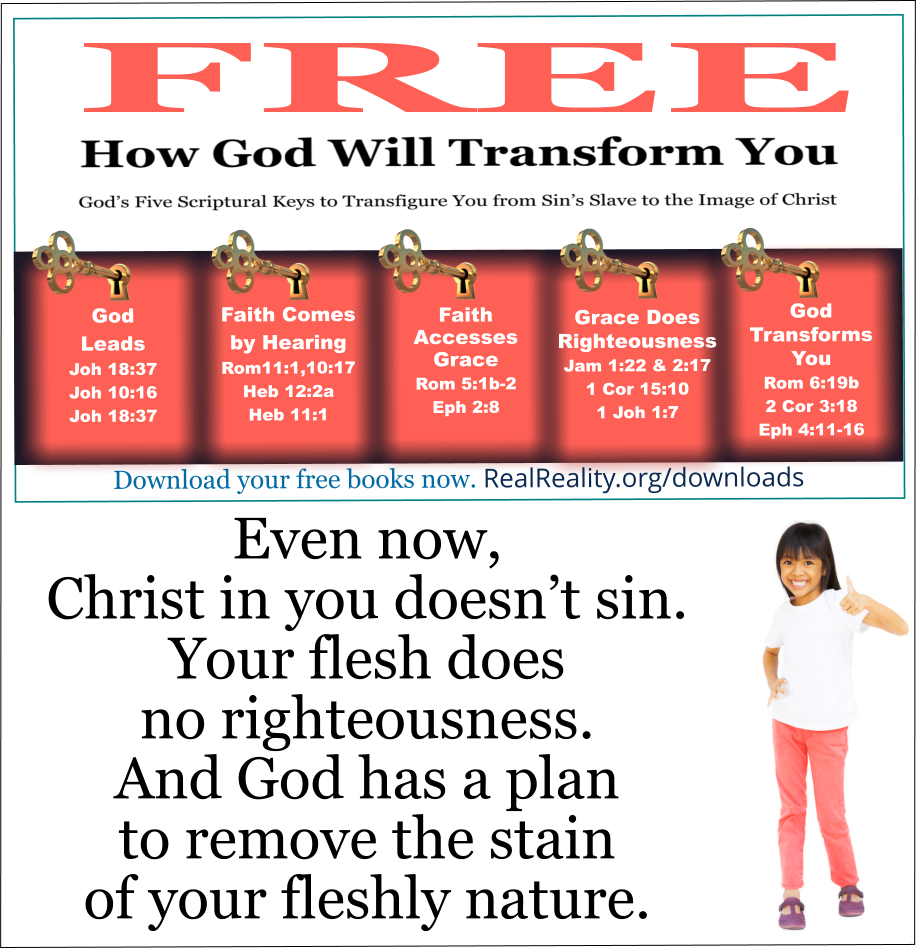 Christ in you doesn’t sin. Your flesh does no righteousness. 