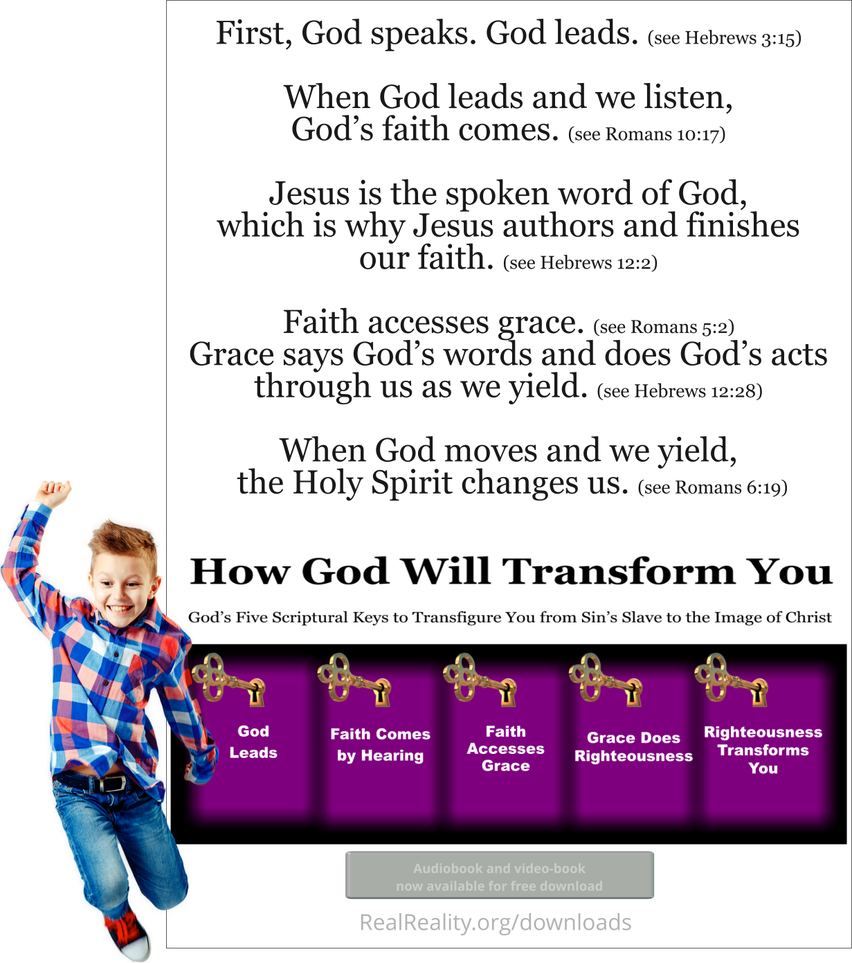 First, God speaks. God leads. Faith comes and accesses grace, which does God’s work through us. This plants the Seed (Christ, the Word), which changes us.