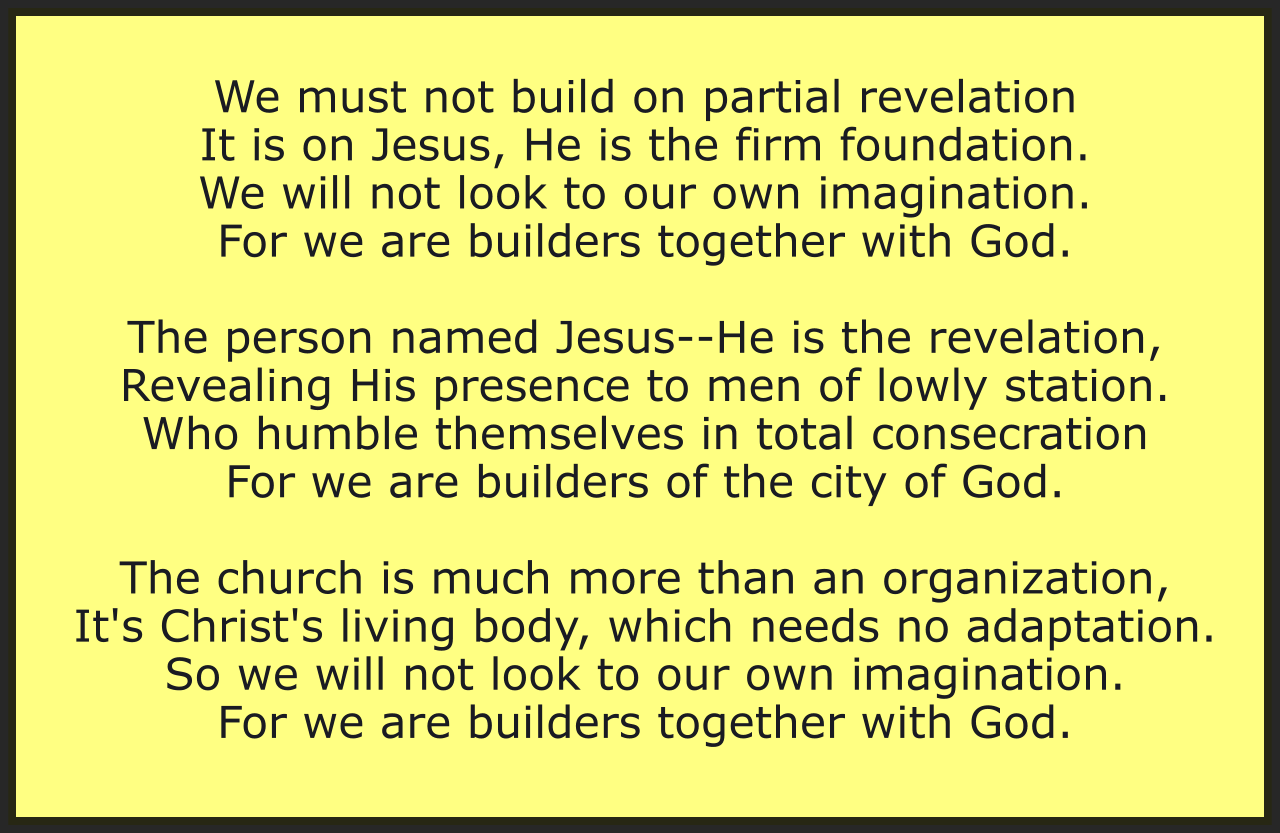 BUILDERS TOGETHER WITH GOD