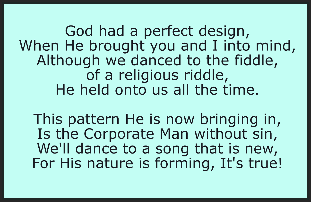 God Had a Perfect Design