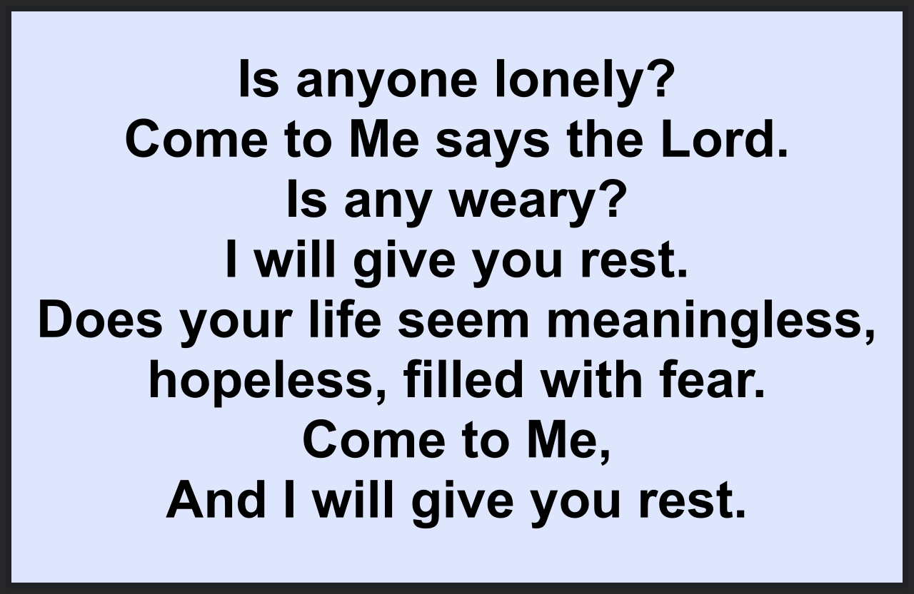 IS ANYONE LONELY