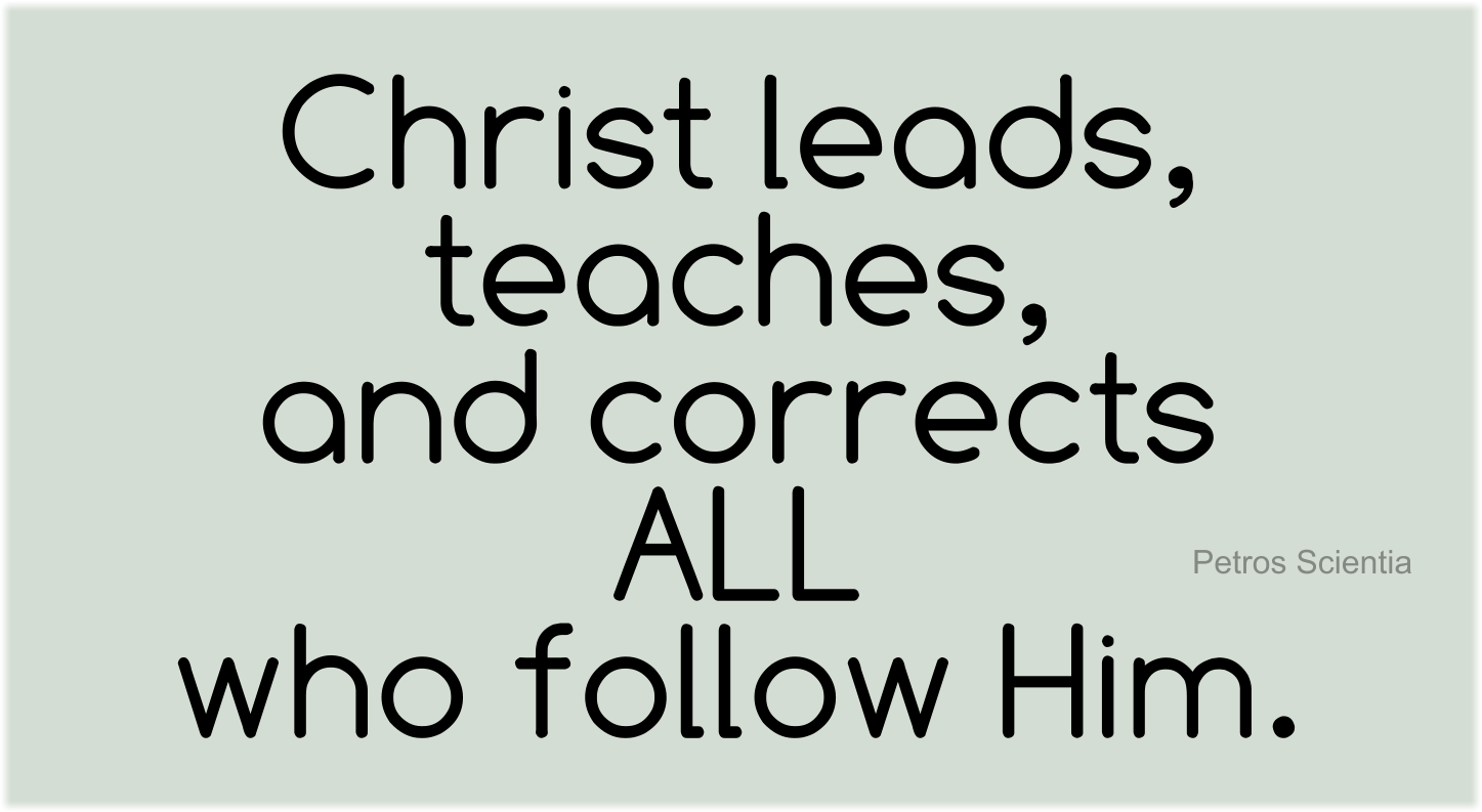 Christ leas, teaches, and corrects ALL who follow Him.