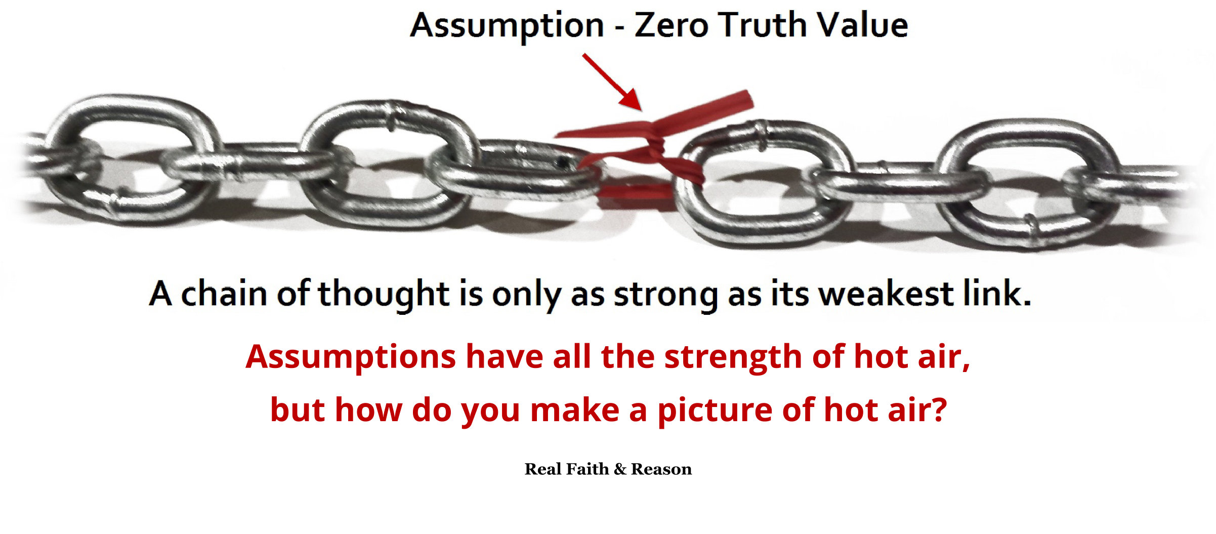 A chain of thought is only as strong as it's weakest link. Assumptions have zero truth value.
