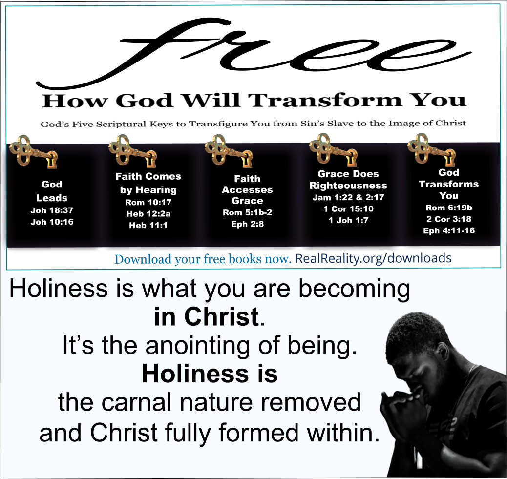 Holiness is what you are becoming in Christ.