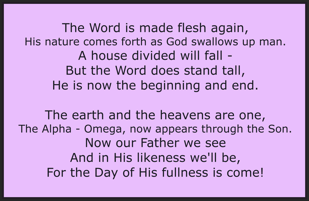 The Word Is Made Flesh Again